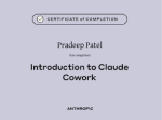 Anthropic Academy Introduction to Claude Cowork certificate